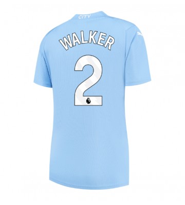 Manchester City Kyle Walker #2 Koszulka Podstawowych Kobiety 2023-24 Krótki Rękaw